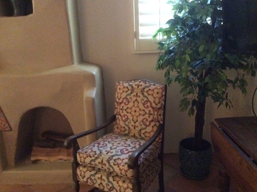 Christina chair2 Reupholstered antique chair.