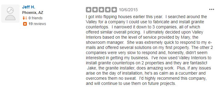 Yelp review 5 Additional Yelp Reviews